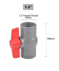 Top Shelf Pvc Ball Valve Featuring Rock Solid Female Threads And Smooth Red T Handle For Straight Thru Flow Projects Including Backyard Irrigation Fish Tanks And Industrial Pipe Lines Built Different To Make Any Plumbing Fix A Breeze, 1.2 inch size.