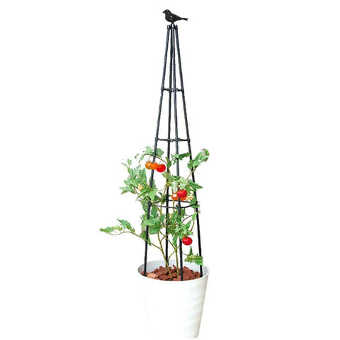 67 Inch Obelisk Garden Trellis for Cucumber and Climbing Plants Yard Ready Outdoor Plastic Coated Metal Support with Tomato Plant