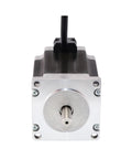 Total Game Changer Nema 23 Stepper Motor With Dual Shaft And Precision Windings To Handle Heavy Cutting Tasks Without The Stress Or Thermal Drift Ideal For Cnc Fabrication And 3d Printing Projects Running Breezy front view showing the aluminum housing and shaft.