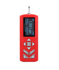 Hella Reliable Handheld Surface Roughness Tester Digital Profile Gauge For Dead Accurate Sandblast Paint And Pro Level Metal Plastic Wood Finish Inspection Tool, red digital device with LCD display.
