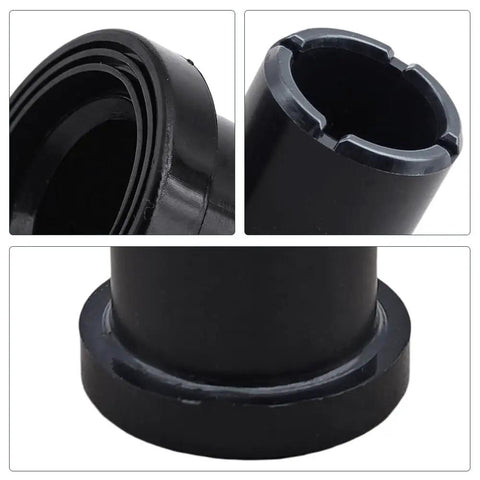 Heavy Duty Upper Lower Control Bushing Kit That Slaps Straight Onto Your John Deere Rig Pack Of Twelve, black poly bushing close-up.