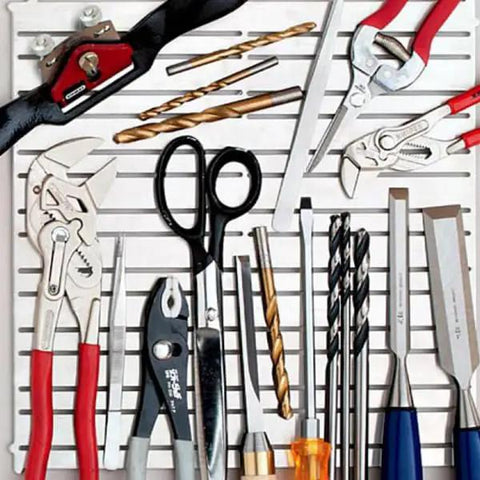 Magnetic Tool Holder 12x12 Inch Garage Organization Panel For Wall Mount Storage with tools including pliers and screwdrivers