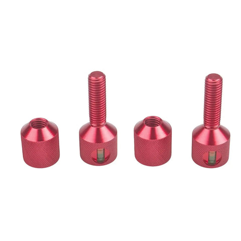 Awesome 4Pcs Two Hole Aluminum Flange Alignment Pins With Built-In Bubble Level For Rock Solid Stable Mechanical Flange Assembly And Install Work Red Black, showing red aluminum alignment pins.