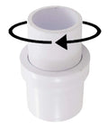 One And A Half Inch Pool Vacuum Head Swivel Adapter For Manual Vacuum Hose Replacement Prevents Hose Twist Fits Pentair Vacuum Heads 214R 222R 214 222 229 250 252 Hose Swivel Connector, white plastic