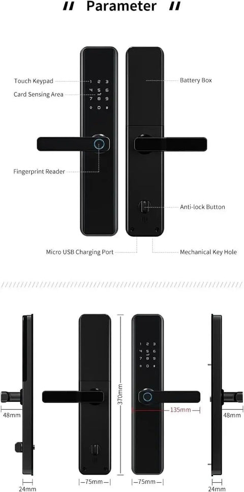 Slick Fingerprint Door Lock Delivering Dead Easy App Pairing And Rock Solid Setup For Tight Home Security Plus Fast Guest Swipes Via Custom Temp Codes And Lightning Fast Biometric Scanning from multiple angles with touchscreen and controls.