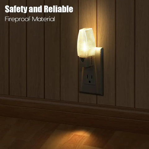 Plug In Night Light With Dusk To Dawn Sensor Warm 2700K Soft White Glow Energy Efficient Half Watt No Bulbs To Swap Ideal For Nursery Or Kids Room Bedroom Bathroom Hallway Stairs Kitchen 4 Pack glowing on wall socket