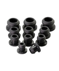 10 Piece Silicone Hole Plugs Kit For 4.5mm To 50.6mm Openings With Snap On Caps Durable Gasket End Seals Weatherproof Black Plugs
