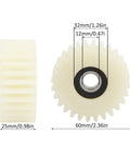 28 Tooth Nylon Planetary Gear For Electric Hub Motor Replacement Part dimensions view