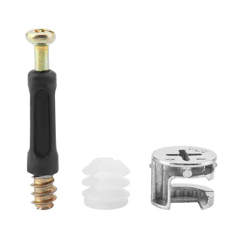 Top Notch Cam Lock Furniture Screw Set For Home DIY Carbon Steel Connectors Silver Finish 25 Piece Fastener Kit components