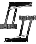 Built Tough Pneumatic Coffee Table Lift Mechanism Kit With Heavy Hitter Steel Brackets, black steel, designed for stable tabletop elevation.