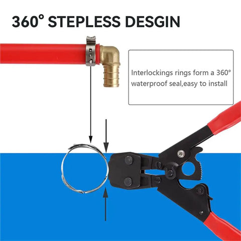 10 Pack Single Ear Hose Clamps Kit, Pro Grade Stainless Steel 304, Size Range 5.3 To 31.6 Mm, Cinch style clamp installation