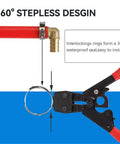 Heavy Duty Stainless Steel 304 Single Ear Hose Clamps Cinch Rings Fit 5.3 to 17.5mm Includes 7.0 and 8.7mm Sizes, 10 Pack for Plumbing Water Heaters HVAC and Electrical Piping on red hose and elbow fitting