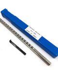 4mm Keyway Broach Set With Shim for Lathe Work, B Push Type HSS Tooling displayed with blue case and shim