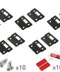 10 Pack Ultra Thin Large Magnet Cabinet Door Catches with screws and adhesive tape for strong secure closures