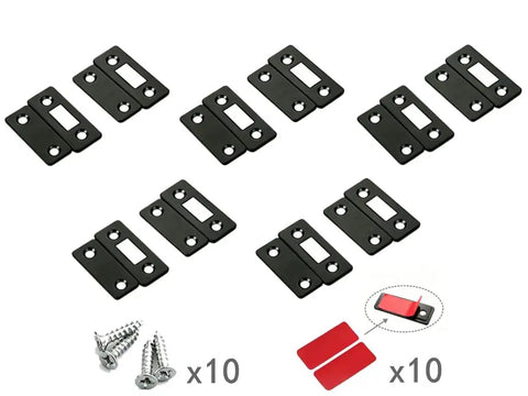 10 Pack Ultra Thin Large Magnet Cabinet Door Catches with screws and adhesive tape for strong secure closures