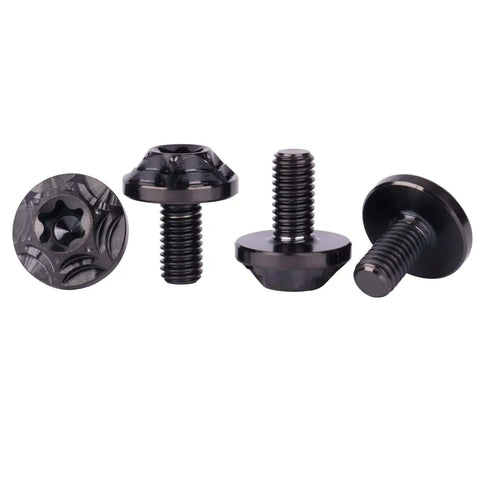 Beefy Titanium M5x10mm Torx Head Bolt T30 Set for Bikes and Motorcycles, 6AL-4V TC4 Grade 5 Titanium Alloy, Black Finish, Four Pack