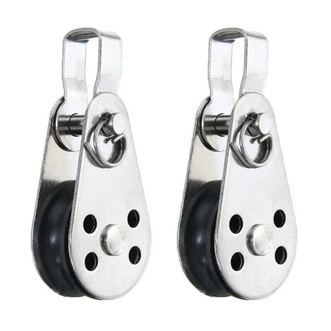 Heavy Duty Stainless Steel Pulley Wheel 25mm Load Bearing Swivel Nylon Sheave For Lifting Rope And Rigging Marine Grade 2 Pack