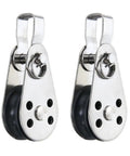Heavy Duty Stainless Steel Pulley Wheel 25mm Load Bearing Swivel Nylon Sheave For Lifting Rope And Rigging Marine Grade 2 Pack