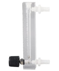 7 Flowmeter With 20 LPM Flow Rate And Handy Control Valve For Oxygen Air And Industrial Gas Measurement Transparent Acrylic Body With 8mm Hose Barb Safe Up To 0.6 MPa, side view