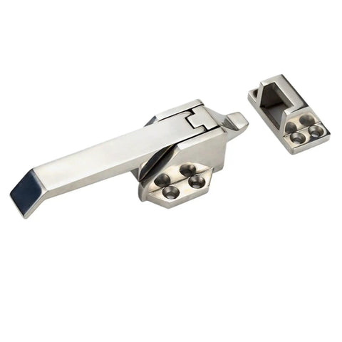 Durable 304 Stainless Steel Door Handle Lock Set For Drying Oven & Mechanical Equipment, features latch and fastening bracket.