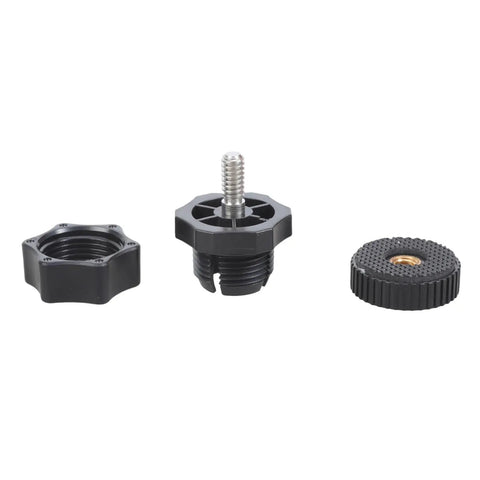 Seventeen Millimeter Ball Socket To One Fourth Twenty Thread Camera Mount Adapter For Car Mounts And Tripods, black parts