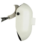 Side view of Fiberglass Pipeliner Welding Helmet With Compact Space Saving Design For Tight Spots, showing durable construction.
