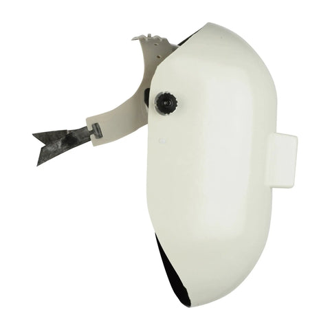 Side view of Fiberglass Pipeliner Welding Helmet With Compact Space Saving Design For Tight Spots, showing durable construction.
