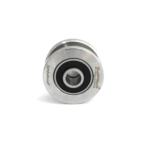 Heavy Duty V Groove Roller Bearing Pulley For Small Cranes And Fishing Systems, Stainless Steel 304 Wire Rope Guide Wheel, front view