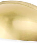 5 Pack 3 Inch Center To Center Light Brass Bin Cup Pulls Brushed Gold Zinc Alloy Cabinet And Drawer Pulls For Dresser Closet Doors Furniture Durable Rust Resistant Hardware With 3.7 Inch Overall Length And 1.1 Inch Height front view