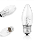 Warm White Incandescent Torpedo Tip Chandelier Bulbs With Frosted Clear Glass For E26 E27 Medium Bases, Decorative Flame Tip