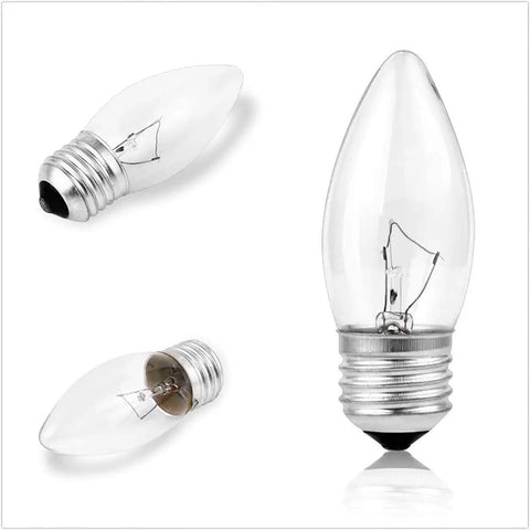 Warm White Incandescent Torpedo Tip Chandelier Bulbs With Frosted Clear Glass For E26 E27 Medium Bases, Decorative Flame Tip