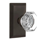 Studio Plate and Waldorf Crystal Door Knob Set for vintage vibe, featuring dope crystal details and classic hardware on dark plate.