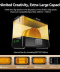 FilaDryer E2 All-In-One Filament Dryer And Annealing Box for 3D printing, showing large capacity and spool compatibility.