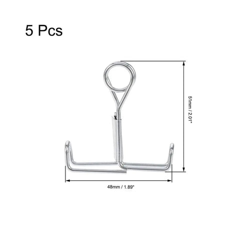 Flat Jaw Lab Tubing Clamp Set For Flow Control Hoses, Heavy-Duty Spring Clamps, Iron Build, 5 Pieces with Dimensions
