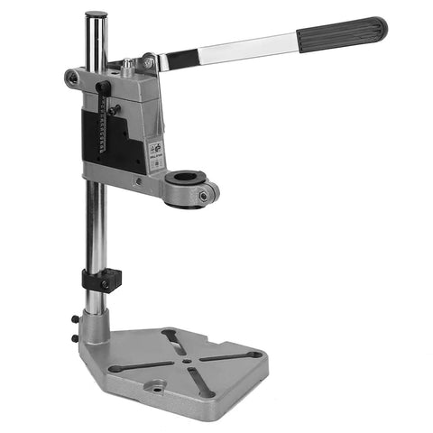 Universal Bench Clamp Drill Press Stand, Adjustable Pro Diy Grade Tool with metal base and handle, fits 38mm and 43mm drill collars.