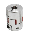 Ultimate Ballscrew SFU1605 Kit For 3D Printer Build C7 Grade Precision Lead Screw Set With Single Nut, BK And DSG Support Plus Coupler Assembly Tailored For Smooth Motion Control On Your Next Crazy Project. Silver metal flexible shaft coupler with red inserts