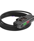 Fiber Optic Sensor Amplifier With HD LED Dual Digital Display for Long Distance Optical Switches, coiled cable view