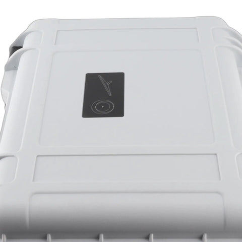 Precision Cut Foam Insert Hard Case with IP67 Waterproof Seal for Mini Satellite Dish shown on a white case top view.