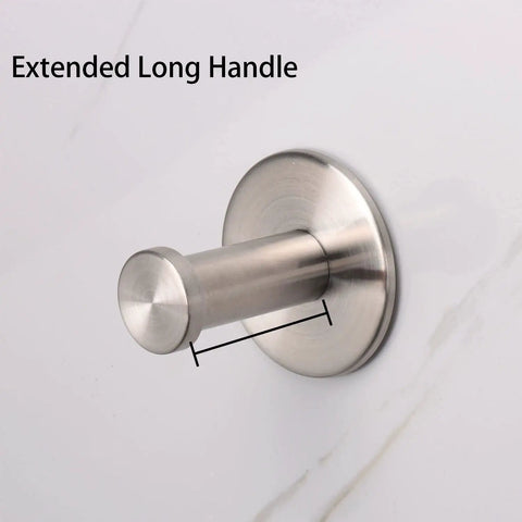 Six Pack Self Adhesive Wall Coat Hooks Heavy Duty Stainless Steel Robe Hooks With 12 Pound Capacity Brushed Finish No Drill Mount