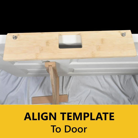Three And A Half Inch Single Pocket Door Hinge Template For Interior Wood Doors Pro Grade Router Jig For Three Point Five Inch Hinges Five Eighths Inch Radius Mortise Corners Repositionable Carrier Big Horn used on door