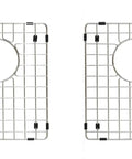 50/50 Double Bowl Kitchen Sink Grids Stainless Steel 16 By 14 Inches Premium T 304 Construction With Soft Bumpers side by side view