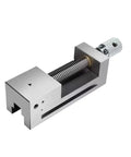 Heavy Duty Right Angle Vise With Flat Jaw Pliers For Cnc Milling Machines and Grinders, silver material, quick clamp design.