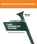 Heavy Duty Three Inch Deck Screws, Number Nine Green Bugle Head With T25 Star Drive For A No Fuss Install, Rock Solid Grip On Rugged Outdoor Wood Builds, 1750 Ct Pack showing green coating details.