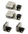 Heavy Duty Zinc Alloy Swivel Cabinet Hinges Set Of 4 For Glass Doors Wine Storage showing two types of hinges from above and side views.