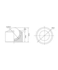 Heavy Duty Roller Ball Transfer Bearings Casters With 15.88 Mm Universal Rotation Rollers Supporting 528 Lbs Load Capacity In A Six Pack Setup side and top view technical drawing.