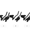 Aluminum Alloy Aero Bar Arm Rest For Bike Handlebar options A, B, and C with ergonomic relaxation pads for triathlon cycling.