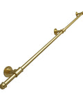Solid Gold Wrought Iron Handrail For Indoor Or Outdoor Staircase Railing Brackets Wall Support Safety Banister No Sweat Install Kit Heavy Duty Anti Rust Galvanized Pipe For Family, 3.2cm tube mounted with wall brackets.