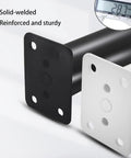 Heavy Duty Adjustable Furniture Legs With Swivel Casters, 4 Piece Metal Table And Cabinet Foot Extenders featuring solid black and white base plates.