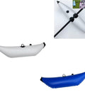 Inflatable Kayak Outrigger Stabilizer For Paddling Boats And Canoes Side Mount Flotation Buoy With Easy Install Hardware in blue and white