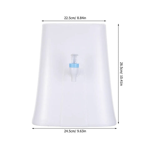 Front view of Compact Desktop Water Dispenser For Desk And Dorm Room Portable Countertop Drinking Machine showing dimensions.